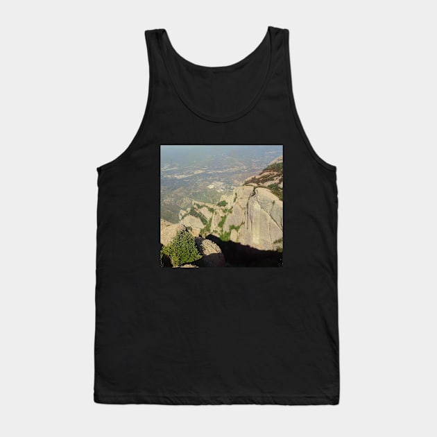 View from the Spanish mountain Spain sightseeing trip photography from city scape Barcelona Blanes Malgrat del Mar Santa Susuana Tank Top by BoogieCreates